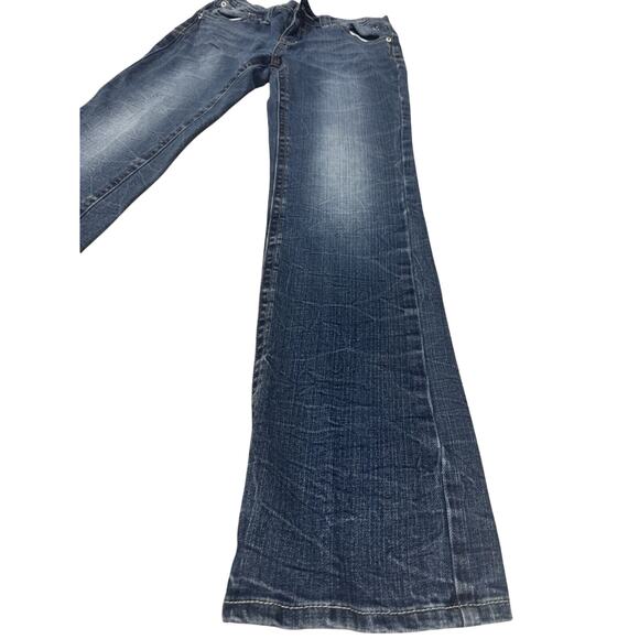 Justice Girls Size 14R Mid Rise Straight Jeans Medium Wash 5 Pockets Free Ship - Picture 2 of 16